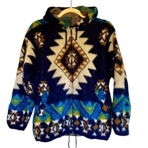 Artesanias Tuntaquimba Ecuadorian Southwest Wool Jacket Size Medium